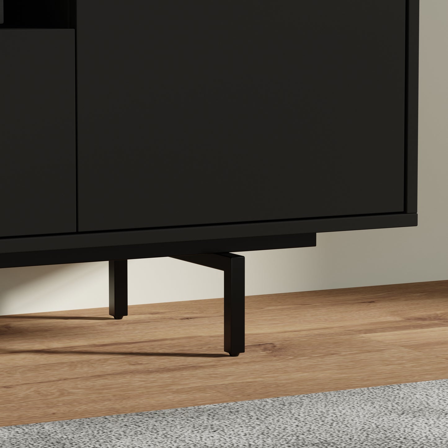 ComfIQ Norrhaus 75-Inch Modern TV Stand with Center Channel Speaker Shelf and Flip Down Door