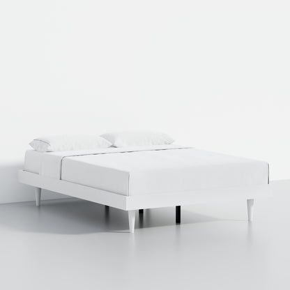 ComfIQ HavenWood Modern Solid Wood Platform Bed with Optional Adjustable Headboard with Cushion