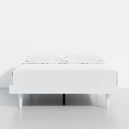 ComfIQ HavenWood Modern Solid Wood Platform Bed with Optional Adjustable Headboard with Cushion
