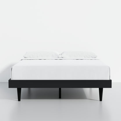 ComfIQ HavenWood Modern Solid Wood Platform Bed with Optional Adjustable Headboard with Cushion