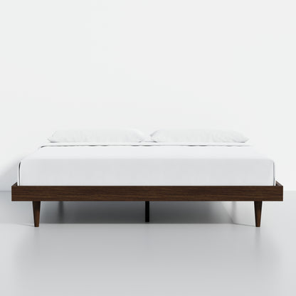 ComfIQ HavenWood Modern Solid Wood Platform Bed with Optional Adjustable Headboard with Cushion