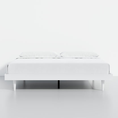ComfIQ HavenWood Modern Solid Wood Platform Bed with Optional Adjustable Headboard with Cushion