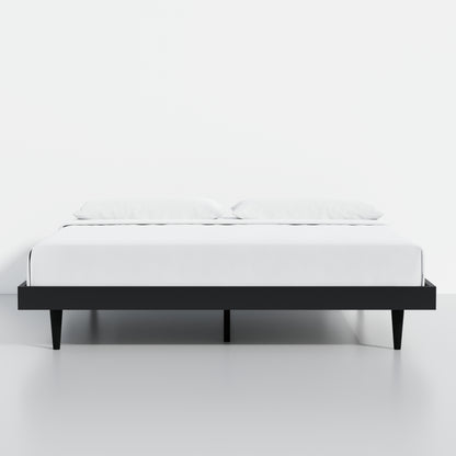 ComfIQ HavenWood Modern Solid Wood Platform Bed with Optional Adjustable Headboard with Cushion