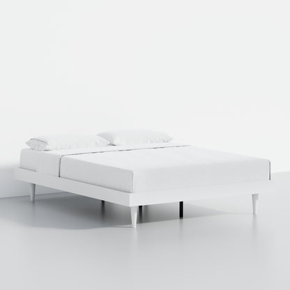ComfIQ HavenWood Modern Solid Wood Platform Bed with Optional Adjustable Headboard with Cushion