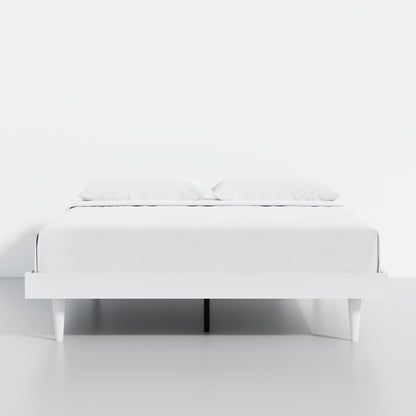ComfIQ HavenWood Modern Solid Wood Platform Bed with Optional Adjustable Headboard with Cushion