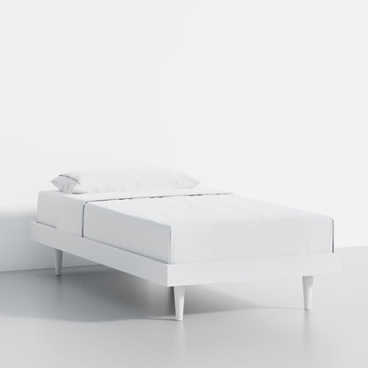 ComfIQ HavenWood Modern Solid Wood Platform Bed with Optional Adjustable Headboard with Cushion