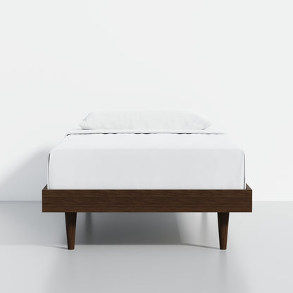ComfIQ HavenWood Modern Solid Wood Platform Bed with Optional Adjustable Headboard with Cushion