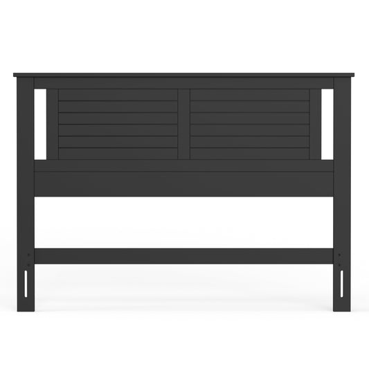 ComfIQ Serene Solid Wood Modern Farmhouse Panel Headboard with Horizontal Scoring