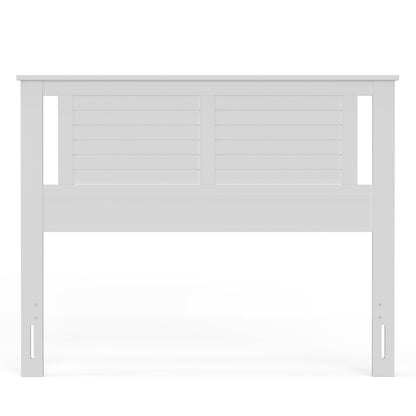ComfIQ Serene Solid Wood Modern Farmhouse Panel Headboard with Horizontal Scoring