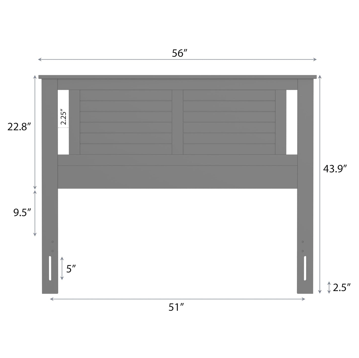 ComfIQ Serene Solid Wood Modern Farmhouse Panel Headboard with Horizontal Scoring
