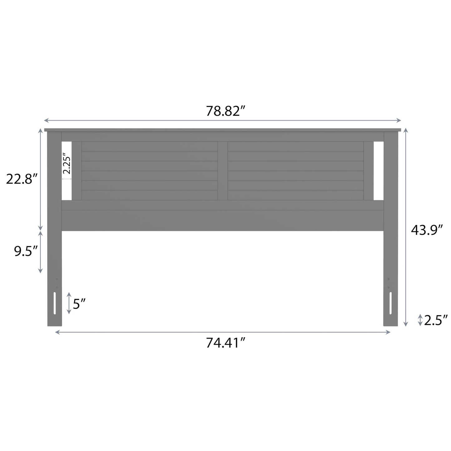 ComfIQ Serene Solid Wood Modern Farmhouse Panel Headboard with Horizontal Scoring