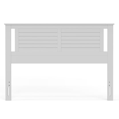 ComfIQ Serene Solid Wood Modern Farmhouse Panel Headboard with Horizontal Scoring