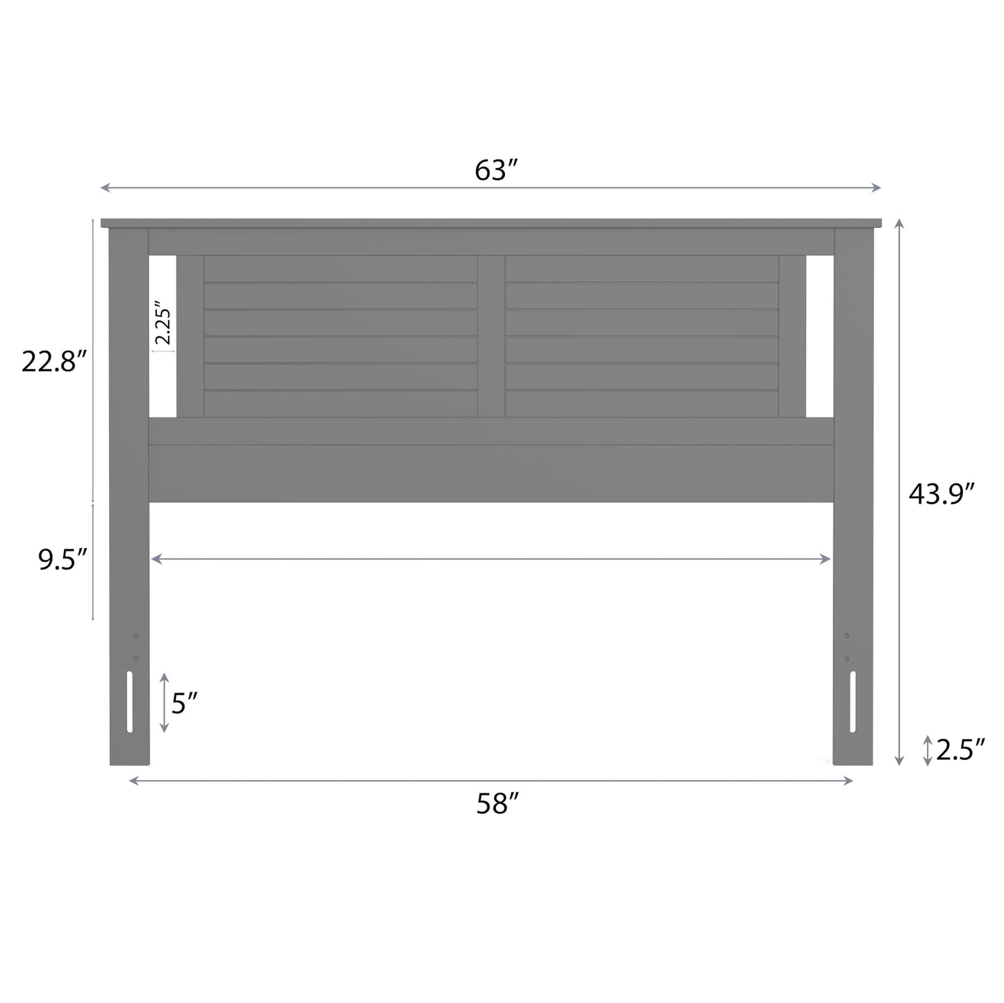 ComfIQ Serene Solid Wood Modern Farmhouse Panel Headboard with Horizontal Scoring