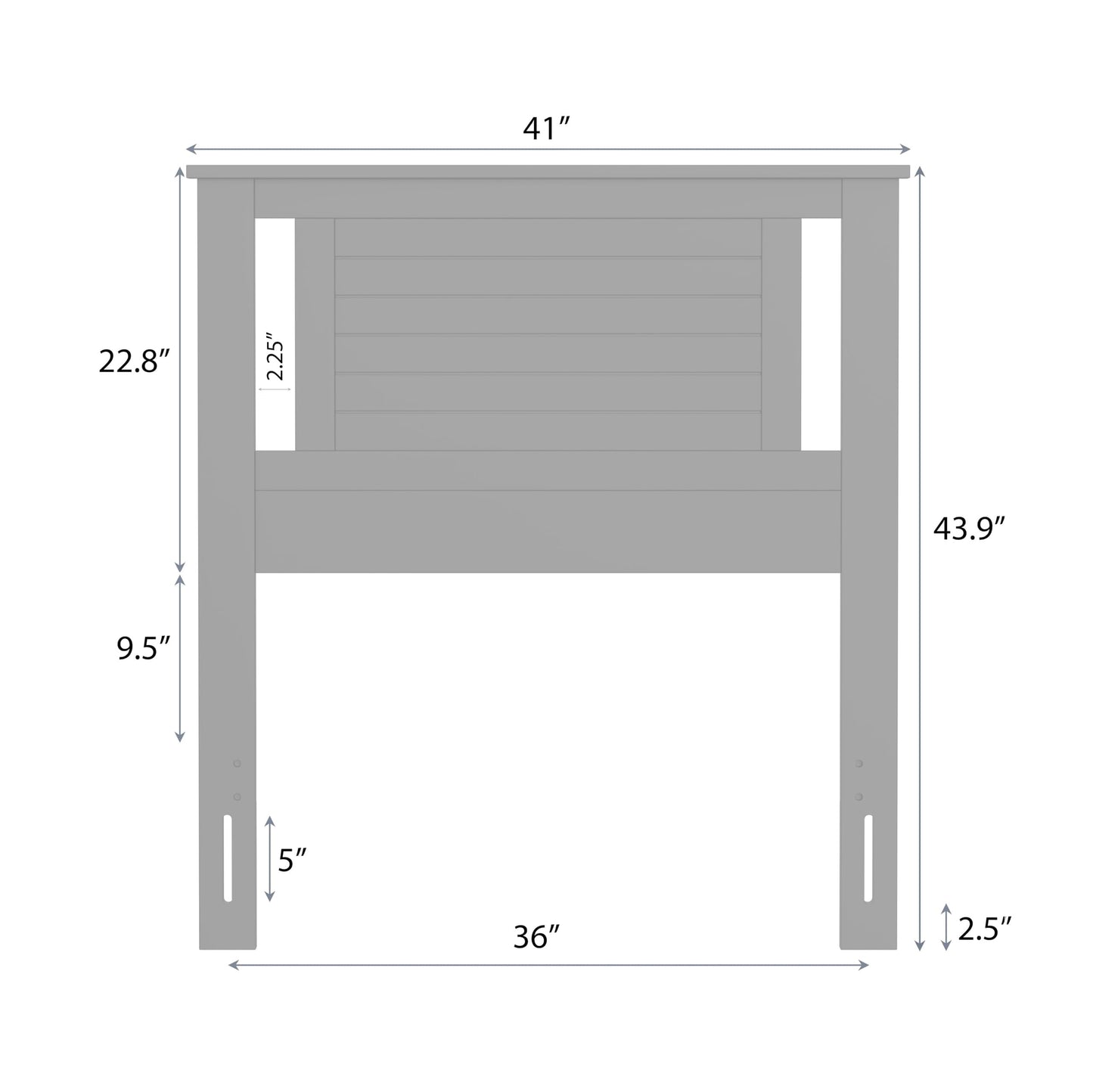 ComfIQ Serene Solid Wood Modern Farmhouse Panel Headboard with Horizontal Scoring