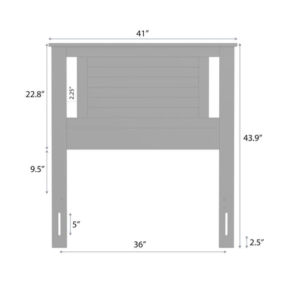 ComfIQ Serene Solid Wood Modern Farmhouse Panel Headboard with Horizontal Scoring
