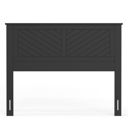 ComfIQ Serene Solid Wood Modern Farmhouse Panel Headboard with Chevron Scoring