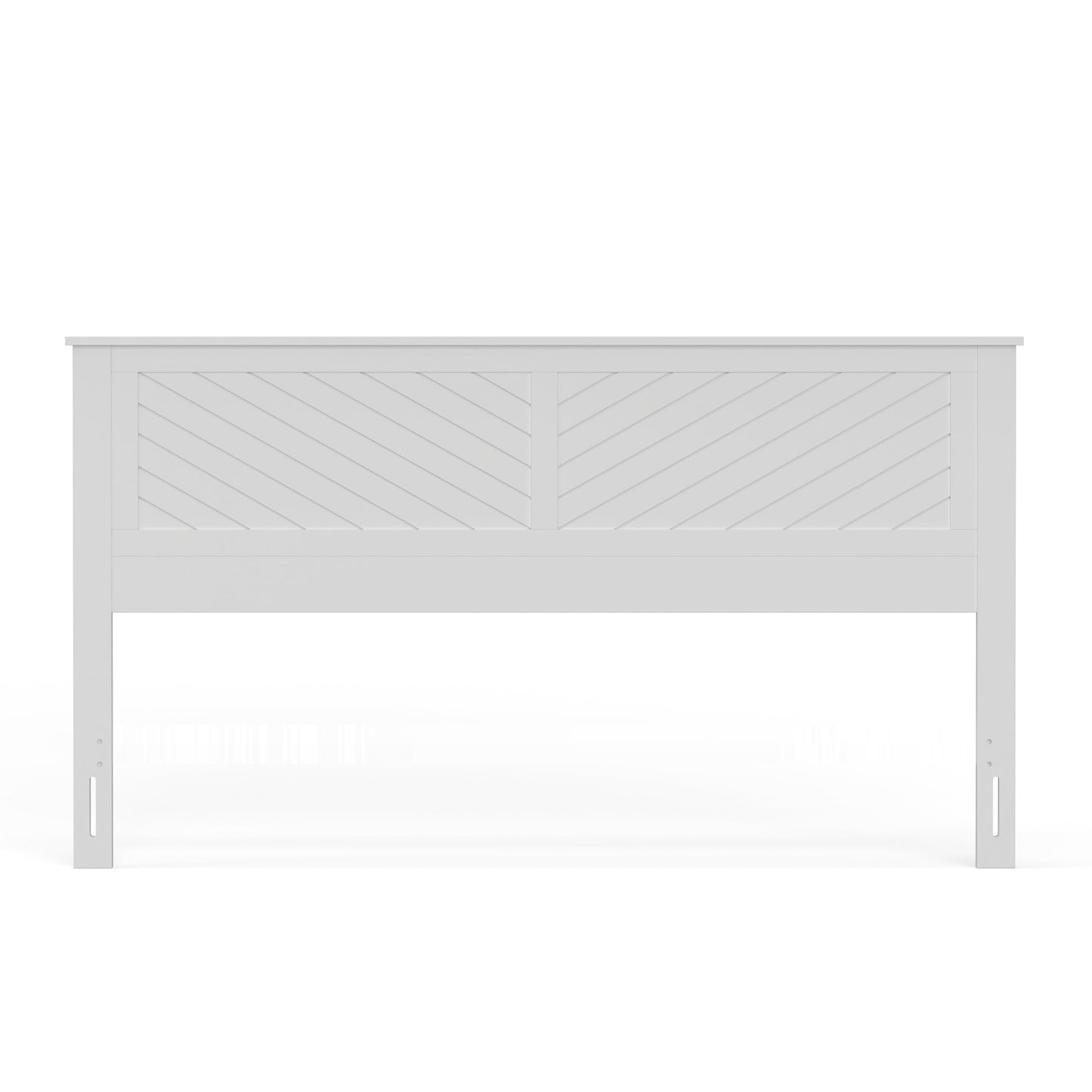 ComfIQ Serene Solid Wood Modern Farmhouse Panel Headboard with Chevron Scoring