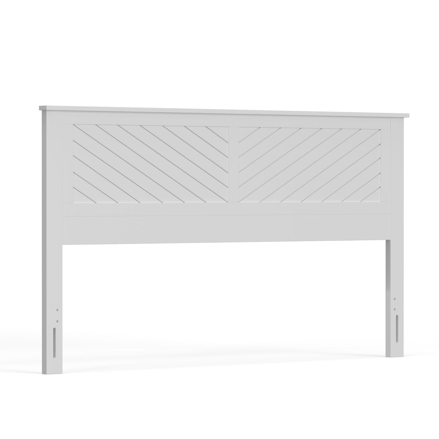 ComfIQ Serene Solid Wood Modern Farmhouse Panel Headboard with Chevron Scoring