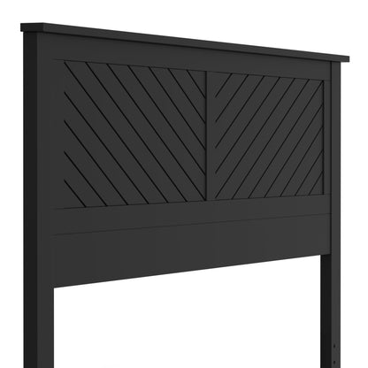 ComfIQ Serene Solid Wood Modern Farmhouse Panel Headboard with Chevron Scoring