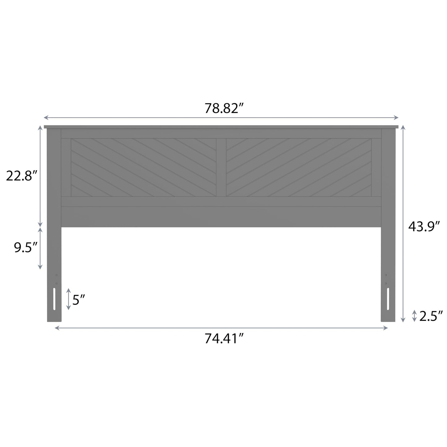 ComfIQ Serene Solid Wood Modern Farmhouse Panel Headboard with Chevron Scoring