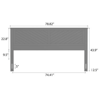 ComfIQ Serene Solid Wood Modern Farmhouse Panel Headboard with Chevron Scoring