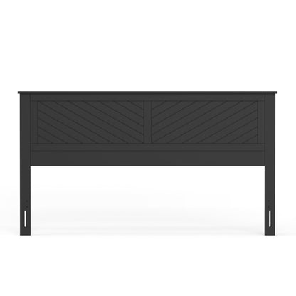 ComfIQ Serene Solid Wood Modern Farmhouse Panel Headboard with Chevron Scoring