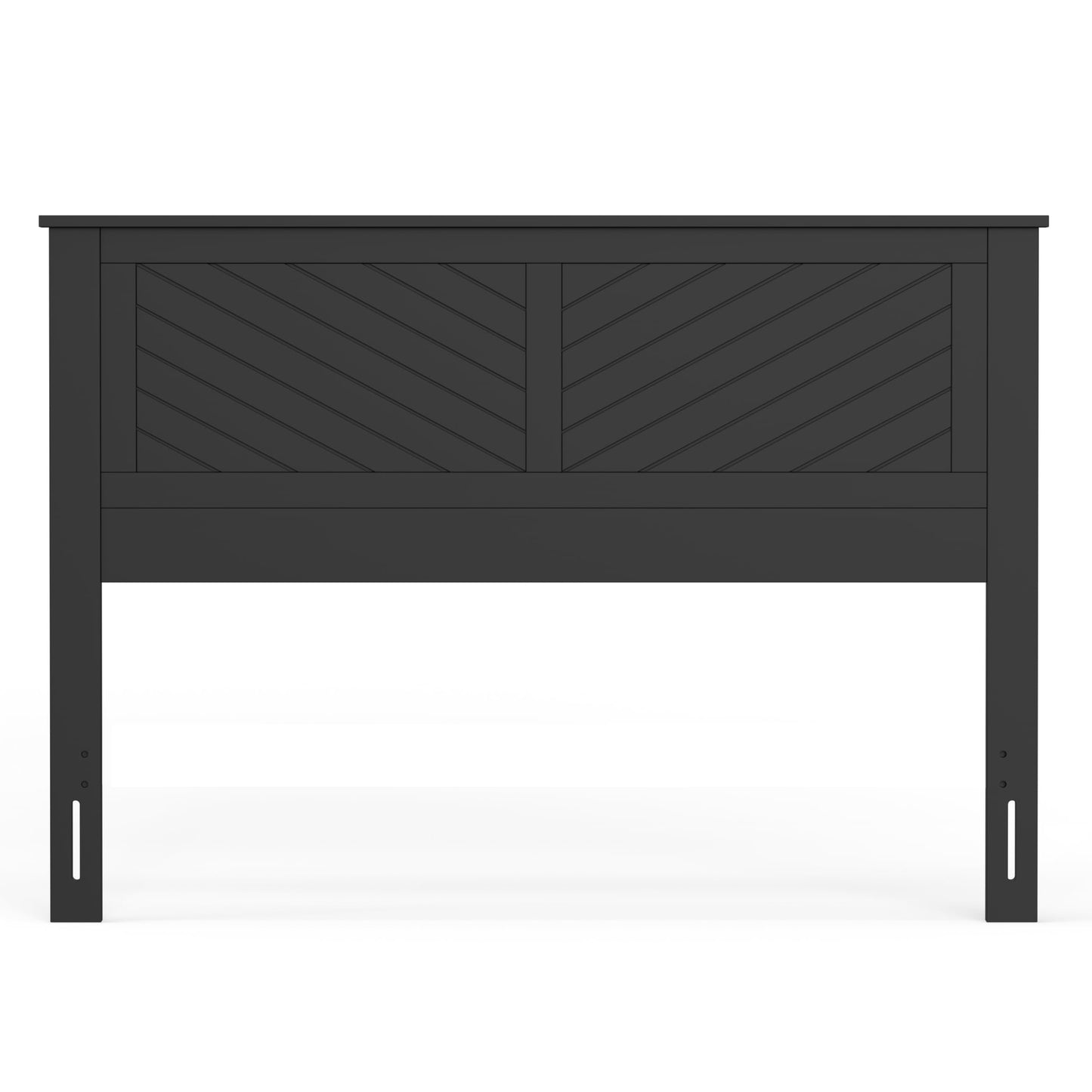 ComfIQ Serene Solid Wood Modern Farmhouse Panel Headboard with Chevron Scoring
