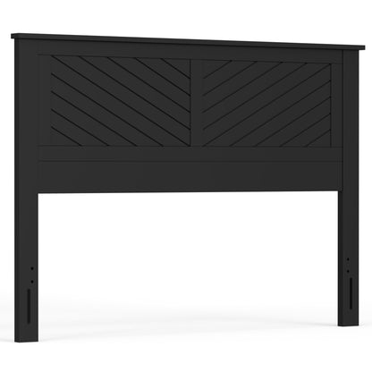 ComfIQ Serene Solid Wood Modern Farmhouse Panel Headboard with Chevron Scoring