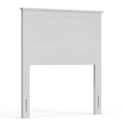 ComfIQ Serene Solid Wood Modern Farmhouse Panel Headboard with Chevron Scoring