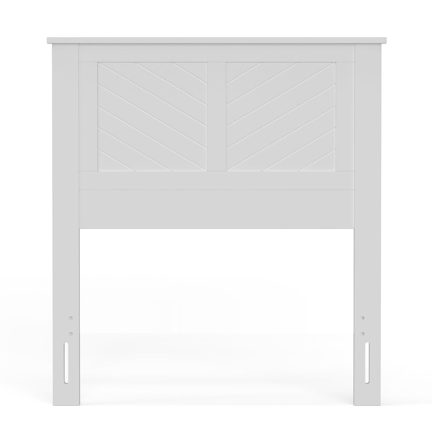 ComfIQ Serene Solid Wood Modern Farmhouse Panel Headboard with Chevron Scoring