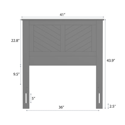 ComfIQ Serene Solid Wood Modern Farmhouse Panel Headboard with Chevron Scoring