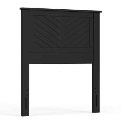 ComfIQ Serene Solid Wood Modern Farmhouse Panel Headboard with Chevron Scoring