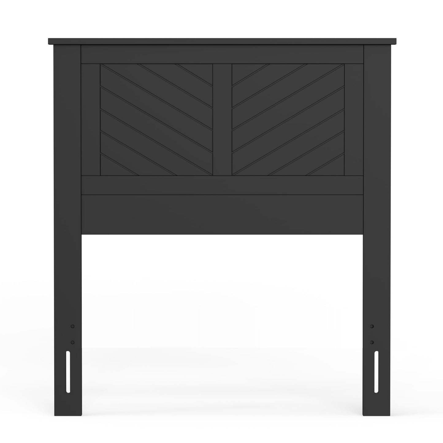 ComfIQ Serene Solid Wood Modern Farmhouse Panel Headboard with Chevron Scoring