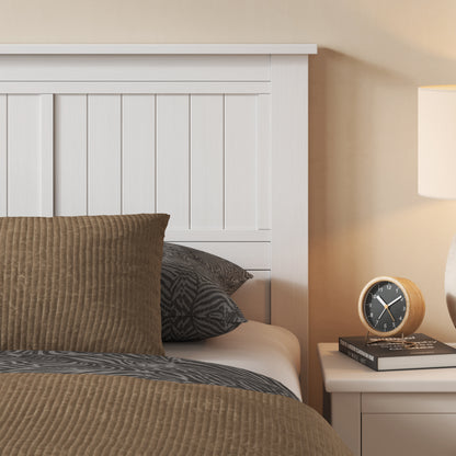 ComfIQ Serene Solid Wood Window-Pane Panel Headboard – Easy Assembly, Casual Coastal Style