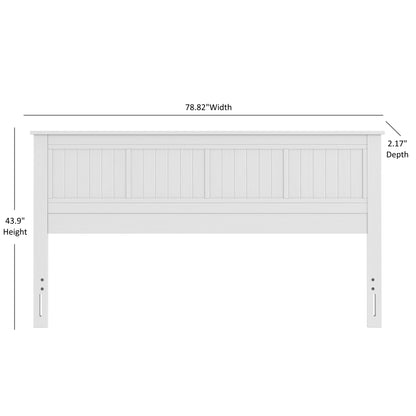 ComfIQ Serene Solid Wood Window-Pane Panel Headboard – Easy Assembly, Casual Coastal Style