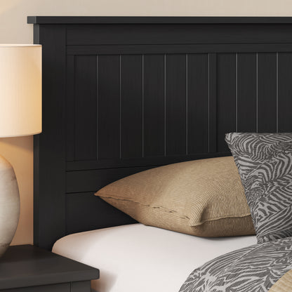 ComfIQ Serene Solid Wood Window-Pane Panel Headboard – Easy Assembly, Casual Coastal Style