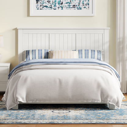 ComfIQ Serene Solid Wood Window-Pane Panel Headboard – Easy Assembly, Casual Coastal Style