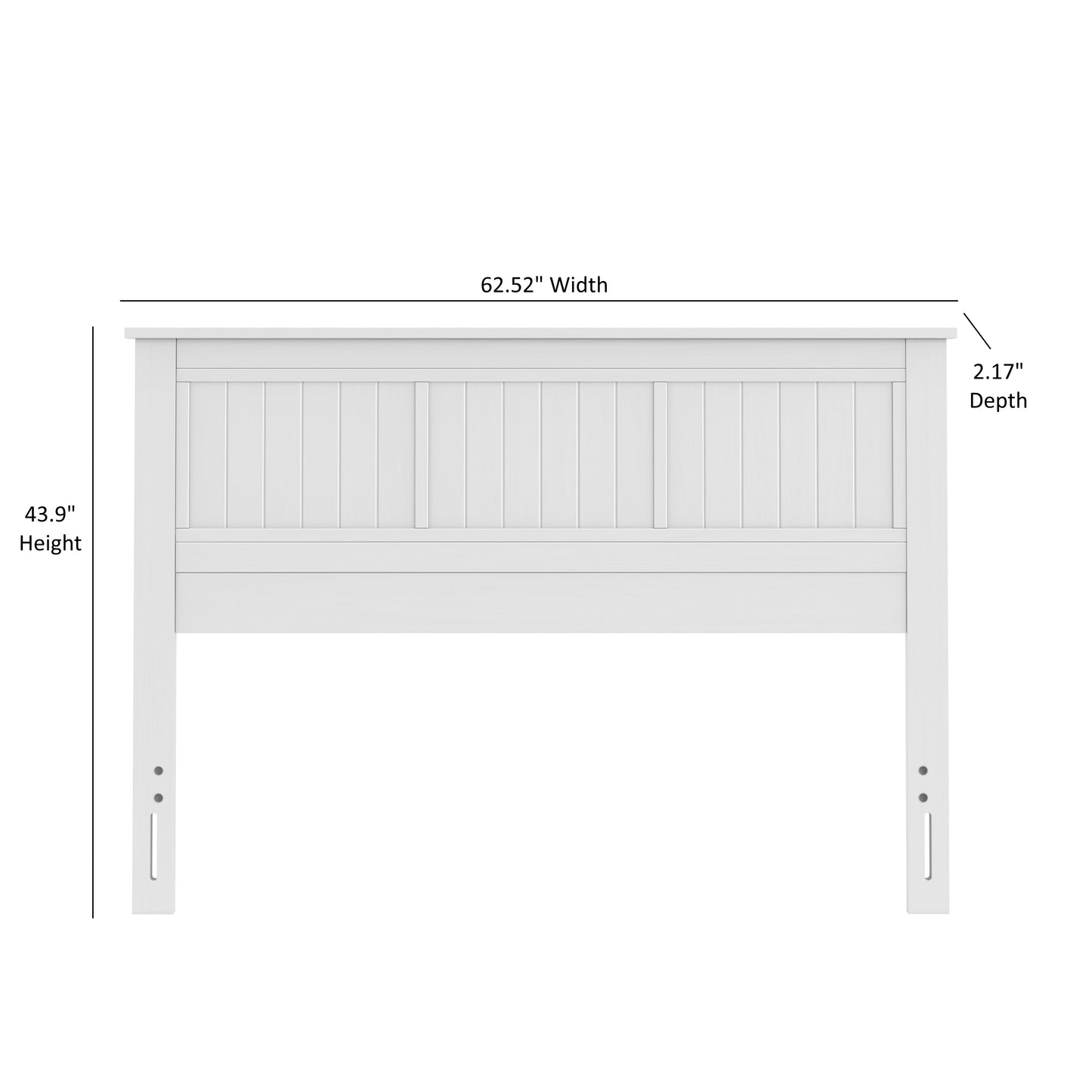 ComfIQ Serene Solid Wood Window-Pane Panel Headboard – Easy Assembly, Casual Coastal Style