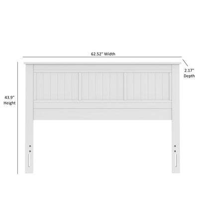 ComfIQ Serene Solid Wood Window-Pane Panel Headboard – Easy Assembly, Casual Coastal Style