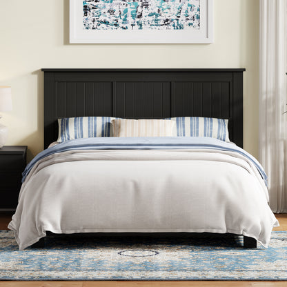 ComfIQ Serene Solid Wood Window-Pane Panel Headboard – Easy Assembly, Casual Coastal Style