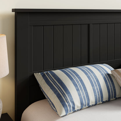 ComfIQ Serene Solid Wood Window-Pane Panel Headboard – Easy Assembly, Casual Coastal Style