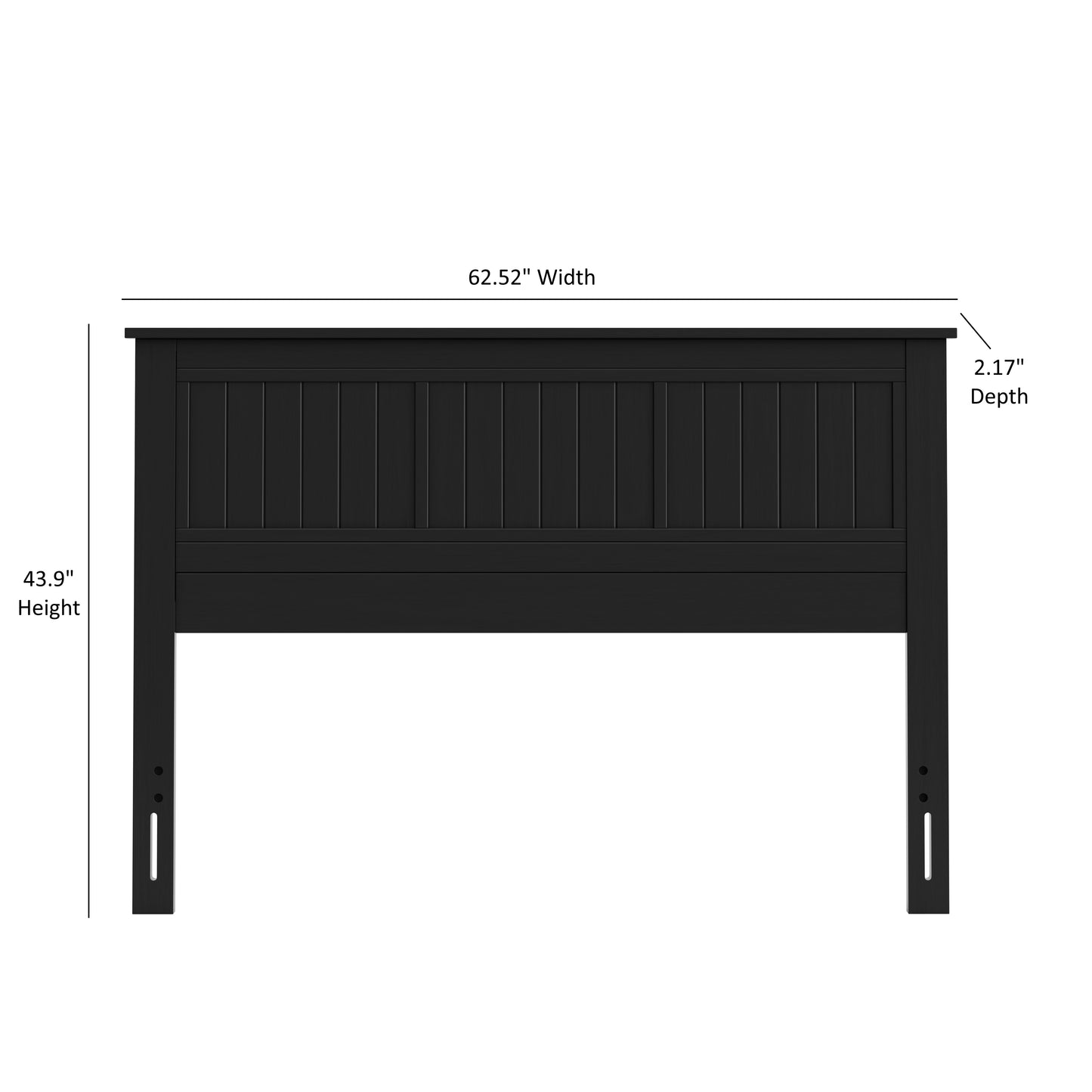 ComfIQ Serene Solid Wood Window-Pane Panel Headboard – Easy Assembly, Casual Coastal Style