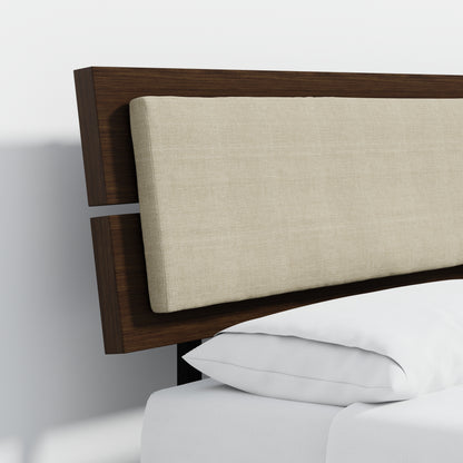 ComfIQ HavenWood Modern Solid Wood Platform Bed with Optional Adjustable Headboard with Cushion