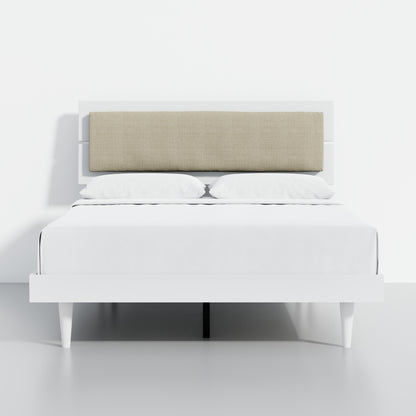 ComfIQ HavenWood Modern Solid Wood Platform Bed with Optional Adjustable Headboard with Cushion