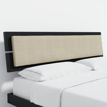 ComfIQ HavenWood Modern Solid Wood Platform Bed with Optional Adjustable Headboard with Cushion