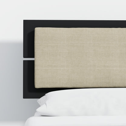 ComfIQ HavenWood Modern Solid Wood Platform Bed with Optional Adjustable Headboard with Cushion