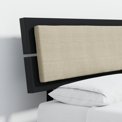 ComfIQ HavenWood Modern Solid Wood Platform Bed with Optional Adjustable Headboard with Cushion