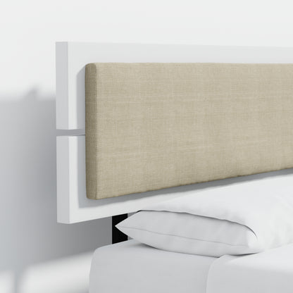 ComfIQ HavenWood Modern Solid Wood Platform Bed with Optional Adjustable Headboard with Cushion