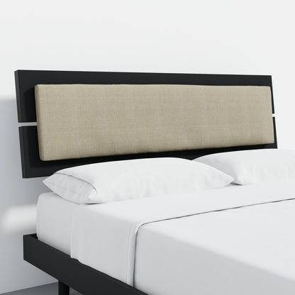ComfIQ HavenWood Modern Solid Wood Platform Bed with Optional Adjustable Headboard with Cushion