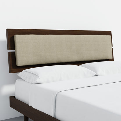 ComfIQ HavenWood Modern Solid Wood Platform Bed with Optional Adjustable Headboard with Cushion